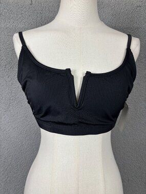Salt + Cove  Juniors' Black Ribbed V-Wire Bralette Top  Size Large New With Tags